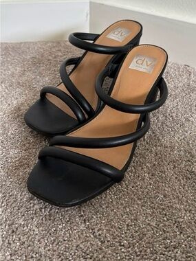 DV by Dolce Vita Black Multi-Strap Slide Heels